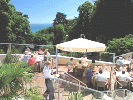 Hotelterrasse mit Blick auf Fermain Bay